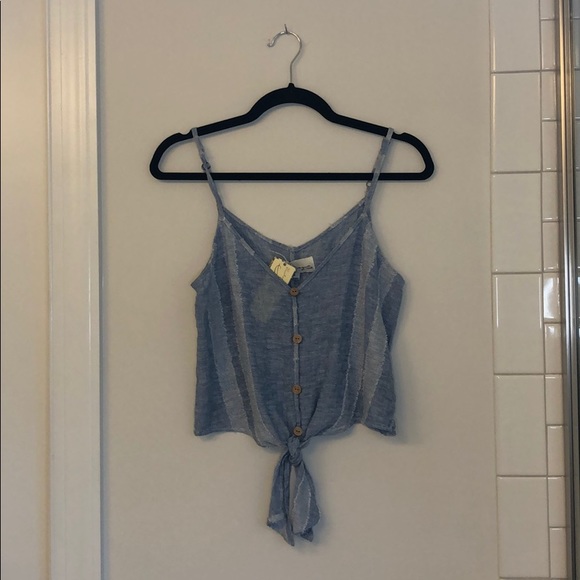 Vintage Havana Tops - Vintage Havana Blue Knotted Crop Top, Small